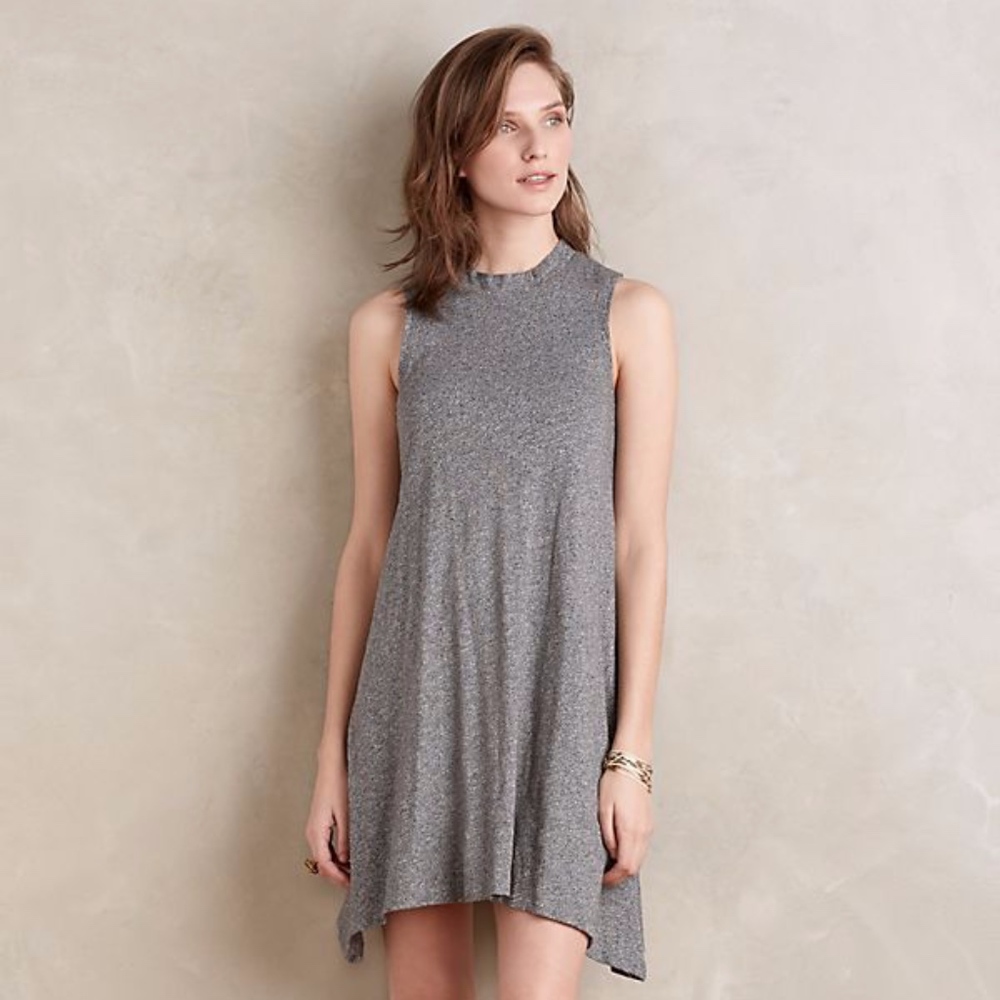 Maeve Mockneck Swing Dress Grey
